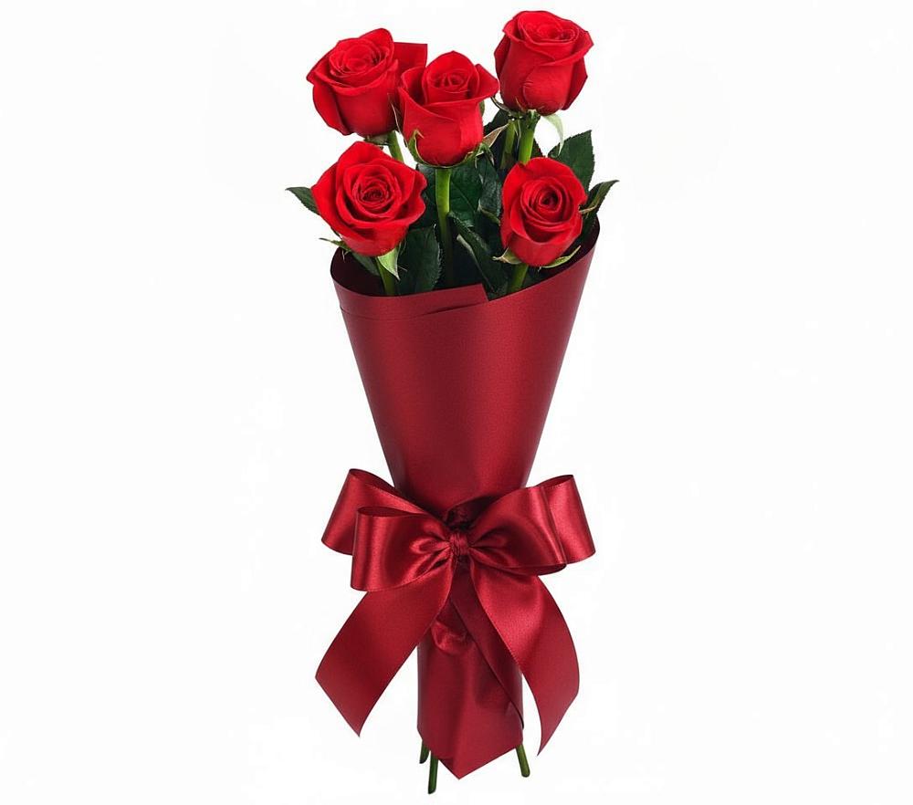 Букет 5 Красных роз Эдлесс Лав в Лебяжьем Алтайского края