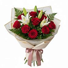 Букет цветов из:  Лилии и Розы в Лебяжьем Алтайского края