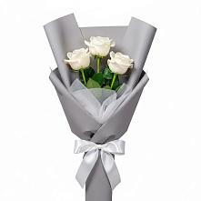 Букет 3 белые розы #REPLACE_PRED# Лебяжьем Алтайского края