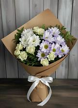 Букет цветов из:  Хризантемы и Розы в Лебяжьем Алтайского края