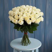 Букет 51 Белая роза Эдлесс Лав в Лебяжьем Алтайского края
