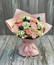 Букет цветов из:  Гвоздики, Розы и Хризантемы в Лебяжьем Алтайского края
