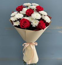 Букет цветов из:  Розы и Хризантемы в Лебяжьем Алтайского края