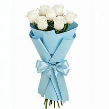 Букет 7 белых роз Проуд в Лебяжьем Алтайского края