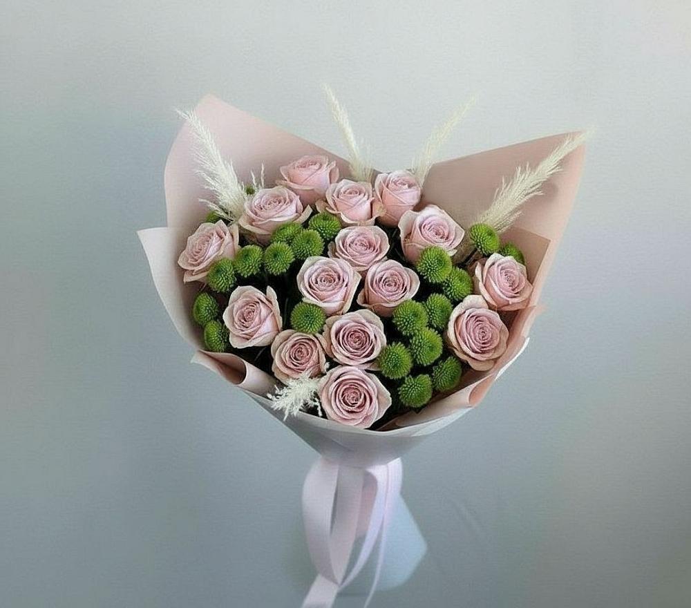 Букет цветов из: Розы и Хризантемы в Лебяжьем Алтайского края