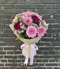 Букет цветов из:  Герберы и Хризантемы в Лебяжьем Алтайского края