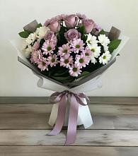 Букет цветов из:  Хризантемы и Розы в Лебяжьем Алтайского края