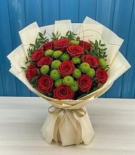 Букет цветов из:  Розы и Хризантемы в Лебяжьем Алтайского края