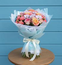 Букет цветов из:  Хризантемы и Розы в Лебяжьем Алтайского края