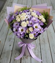 Букет цветов из:  Хризантемы и Розы в Лебяжьем Алтайского края