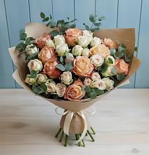 Букет цветов из:  Альстромерии и Розы в Лебяжьем Алтайского края